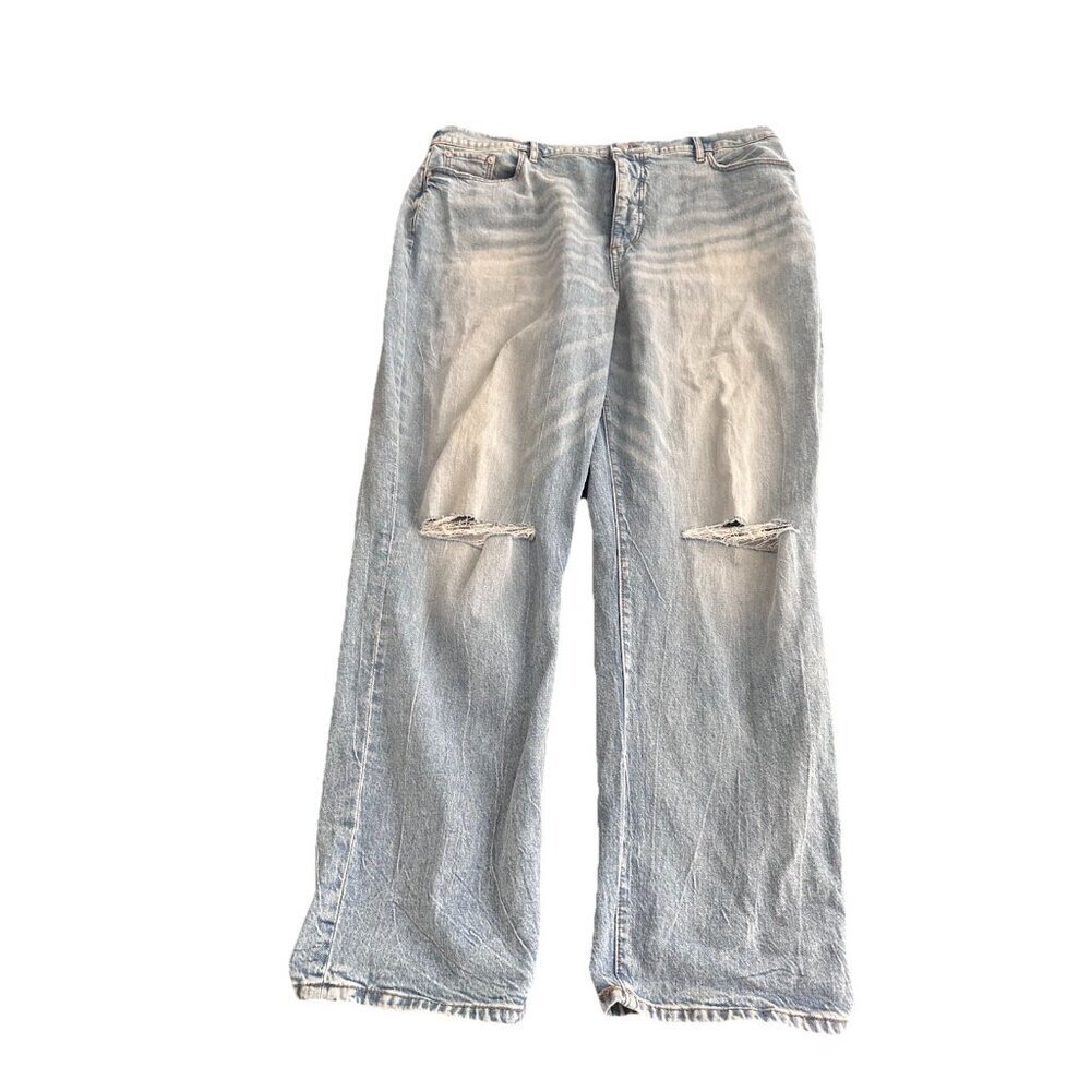 Loft Curvy Jeans High Waist Boyfriend Size 18/34 Light Wash Slim Pockets NWT